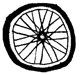 Very close to black and white image of a wheel